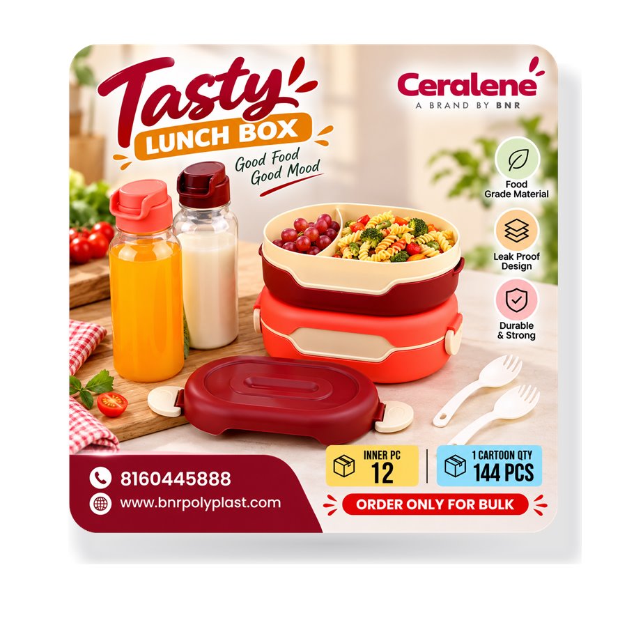 Tasty Lunch Box With Bottle Combo