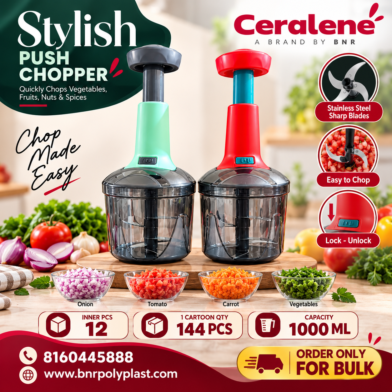 Hevi Push Chopper 1000 ML 